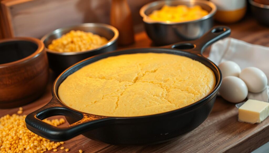 Cast Iron Skillet Cornbread Baking