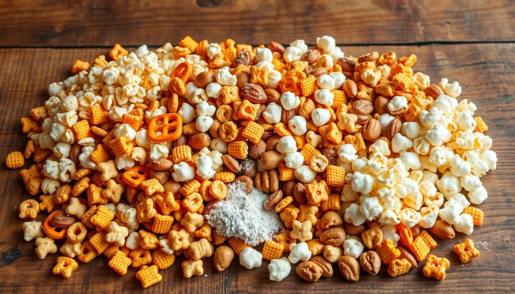 Chex Mix Ingredients Arrangement