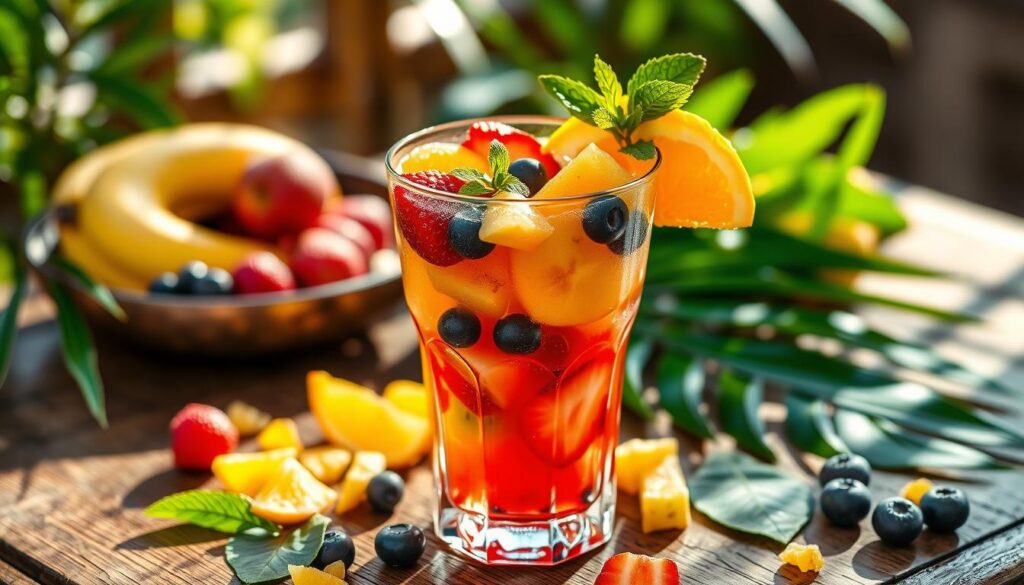 Creative Fruit Cocktail Presentation