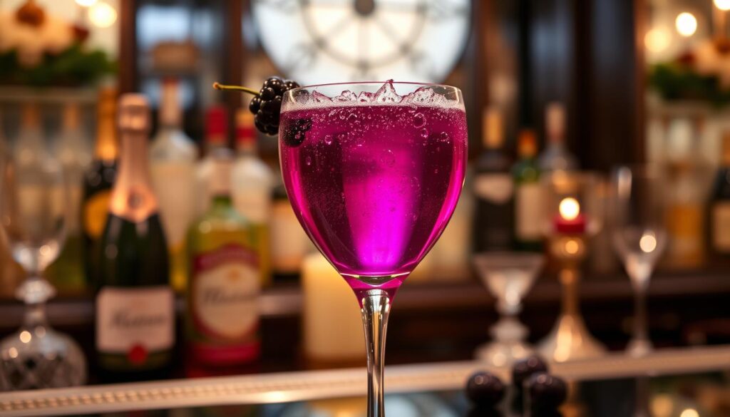 Kir Royale Cocktail Presentation