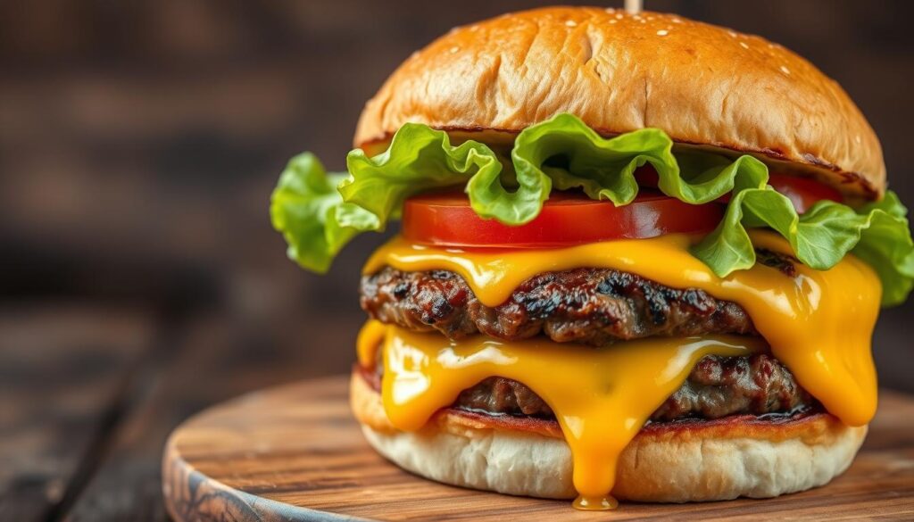 Melted Cheese on Crack Burger