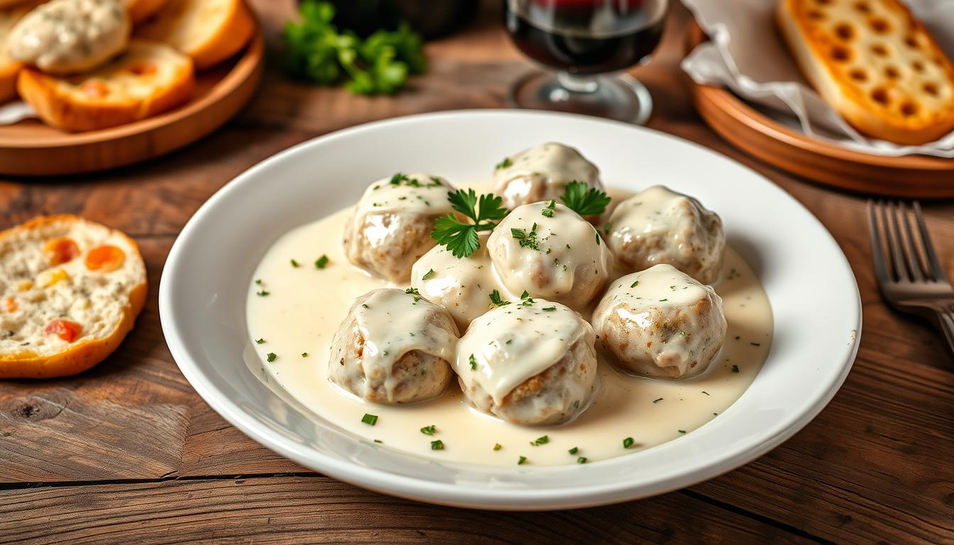 alfredo meatballs